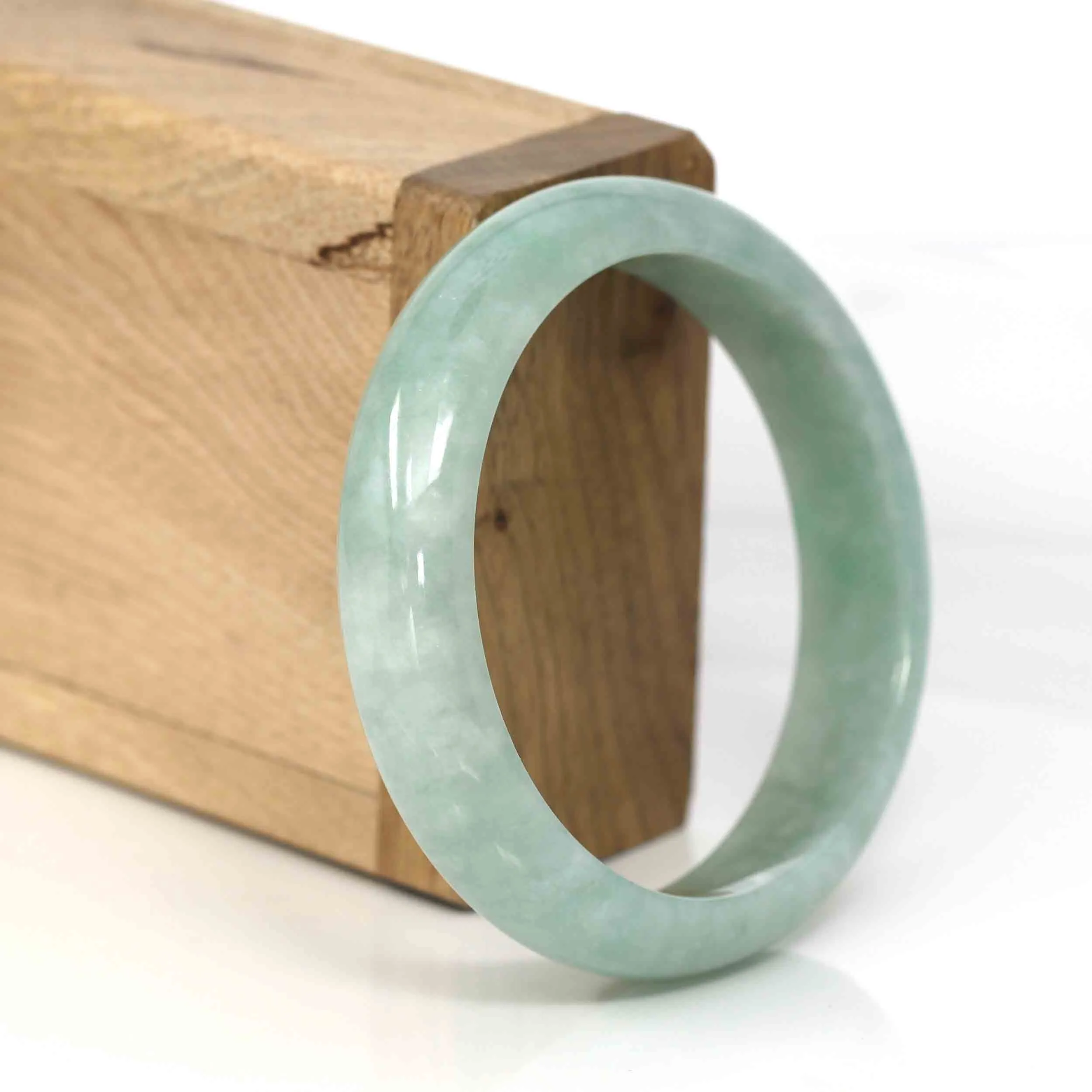 Baikalla Classic Green Natural Jadeite Jade Bangle (57 mm )#289