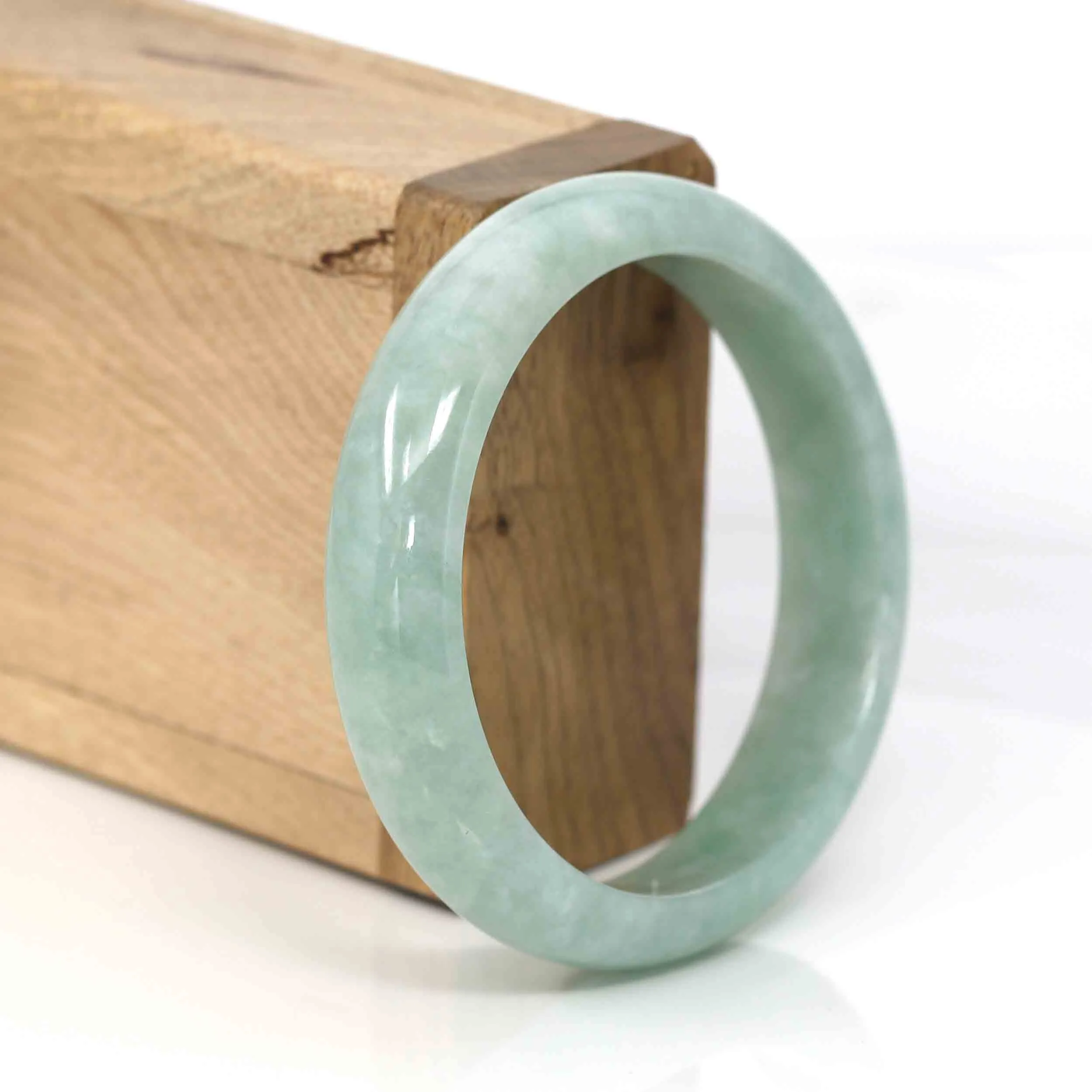 Baikalla Classic Green Natural Jadeite Jade Bangle (57 mm )#289