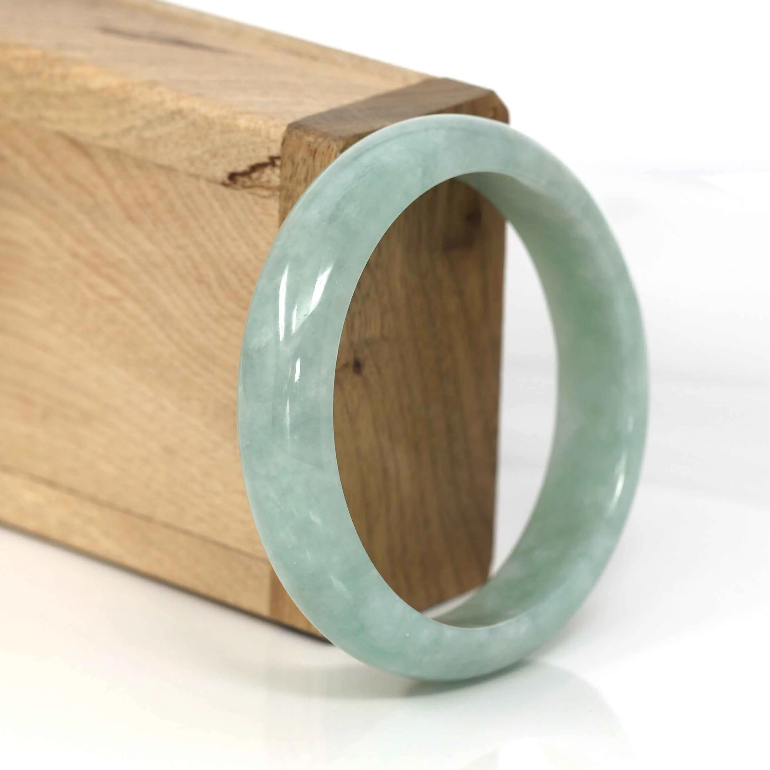 Baikalla Classic Green Natural Jadeite Jade Bangle (57 mm )#289