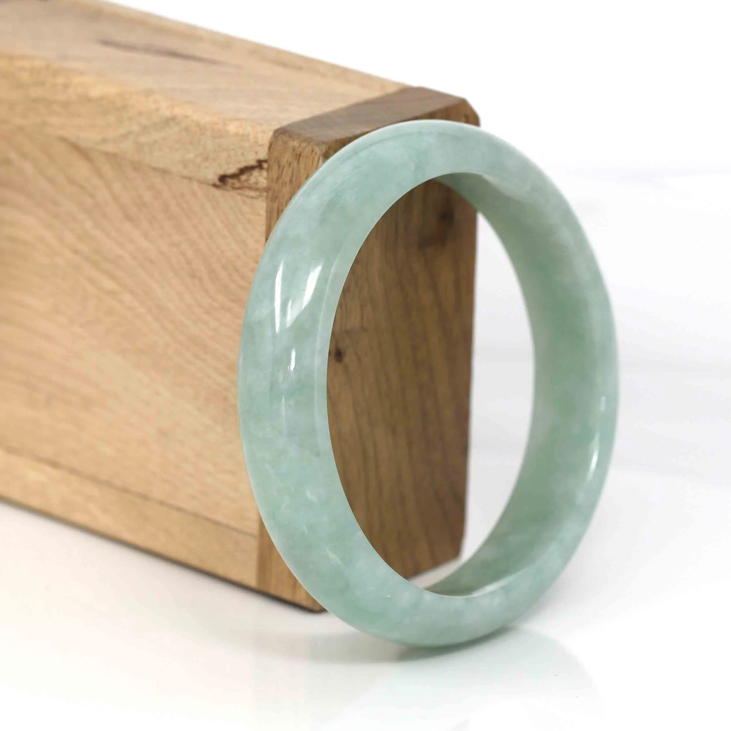Baikalla Classic Green Natural Jadeite Jade Bangle (57 mm )#289
