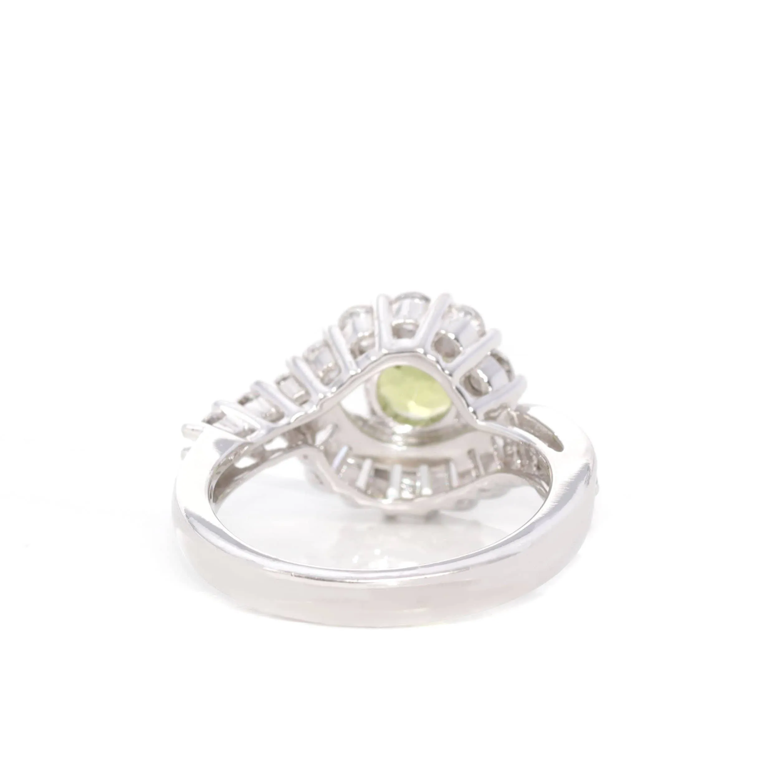 Baikalla™ Gemstone Collection Sterling Silver Genuine Peridot & CZ Vintage Ring