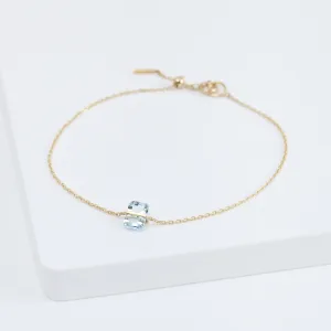 Band one-of-a-kind rectangular aquamarine bracelet