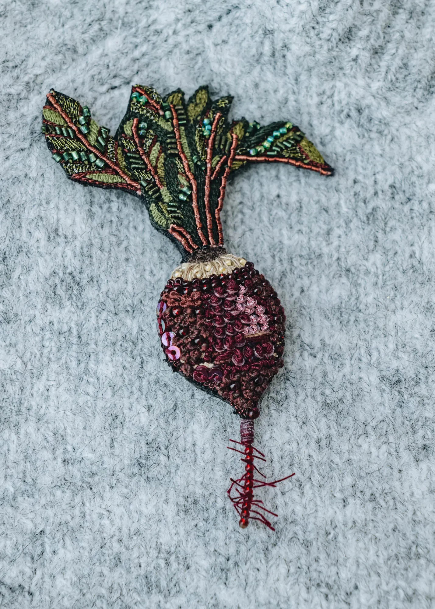 Beetroot Brooch