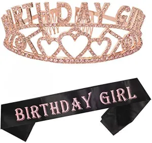 Birthday Decorations, Happy Birthday, Birthday Girl Sash and Tiara, Happy Birthday Party