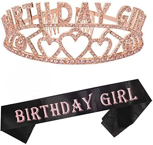 Birthday Decorations, Happy Birthday, Birthday Girl Sash and Tiara, Happy Birthday Party