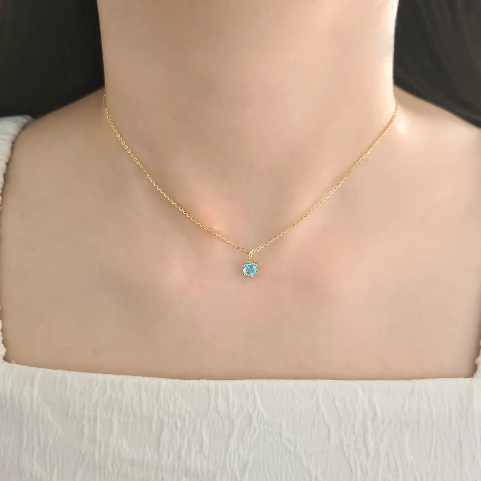 Birthstone Necklace 925 Silver