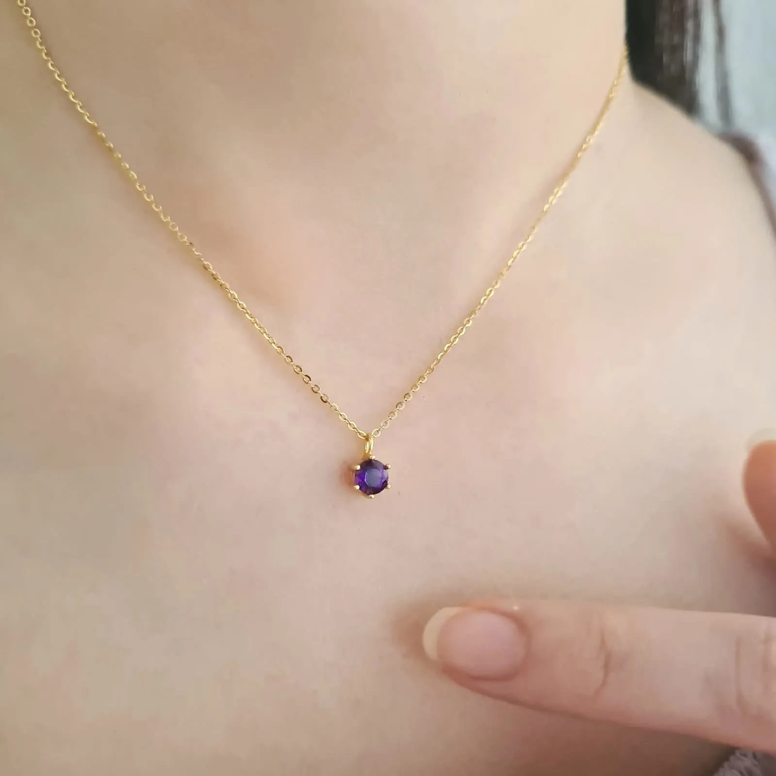 Birthstone Necklace 925 Silver