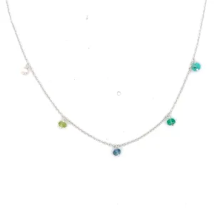 Birthstone Rondelle Multidrop Necklace