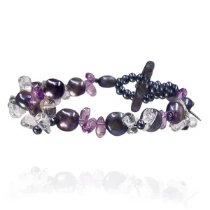 Black Freshwater Pearl 'Twinkling Light' Bracelet