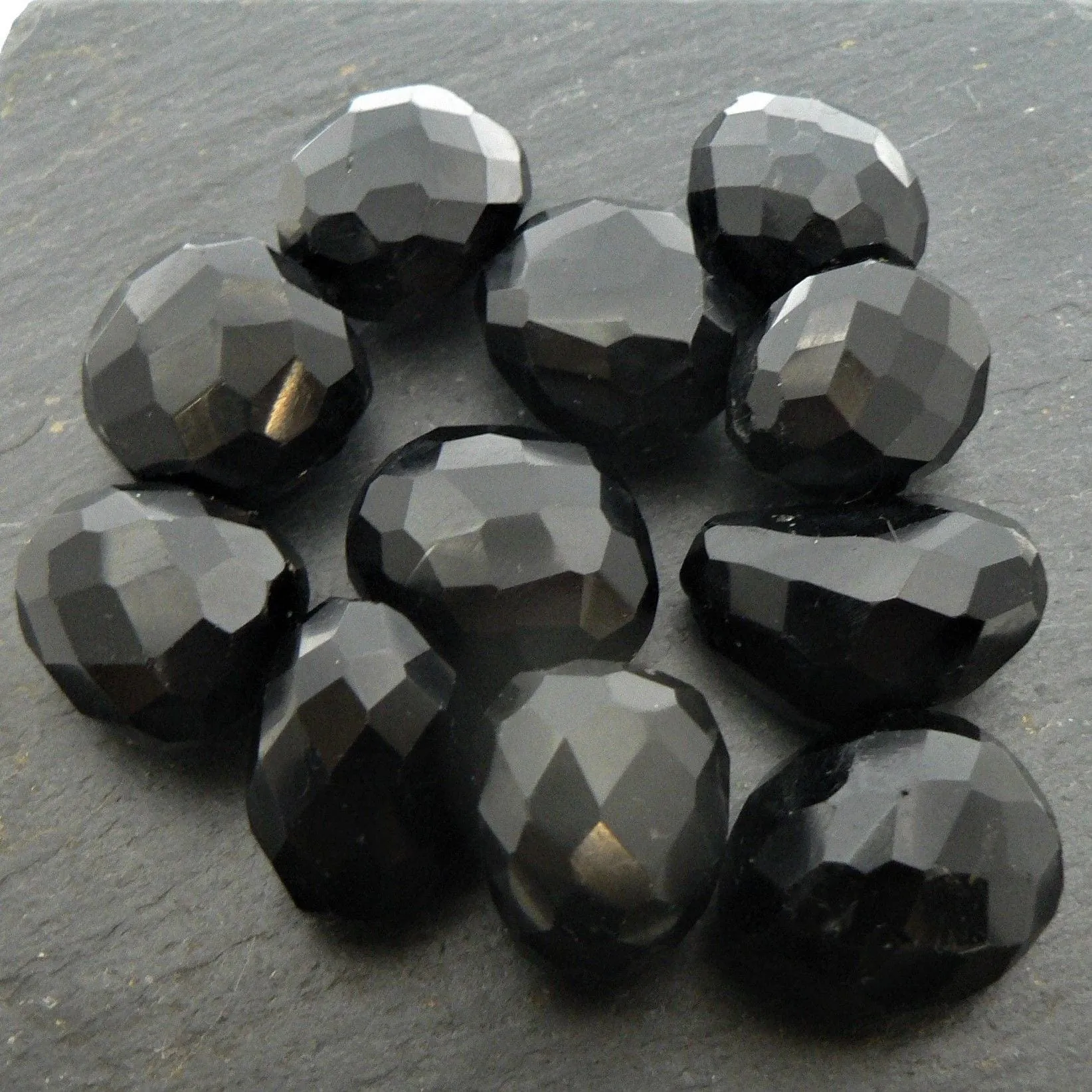 Black Onyx Faceted Nugget Beads (per bead)