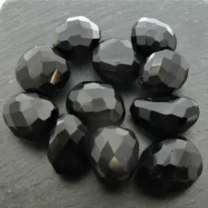 Black Onyx Faceted Nugget Beads (per bead)