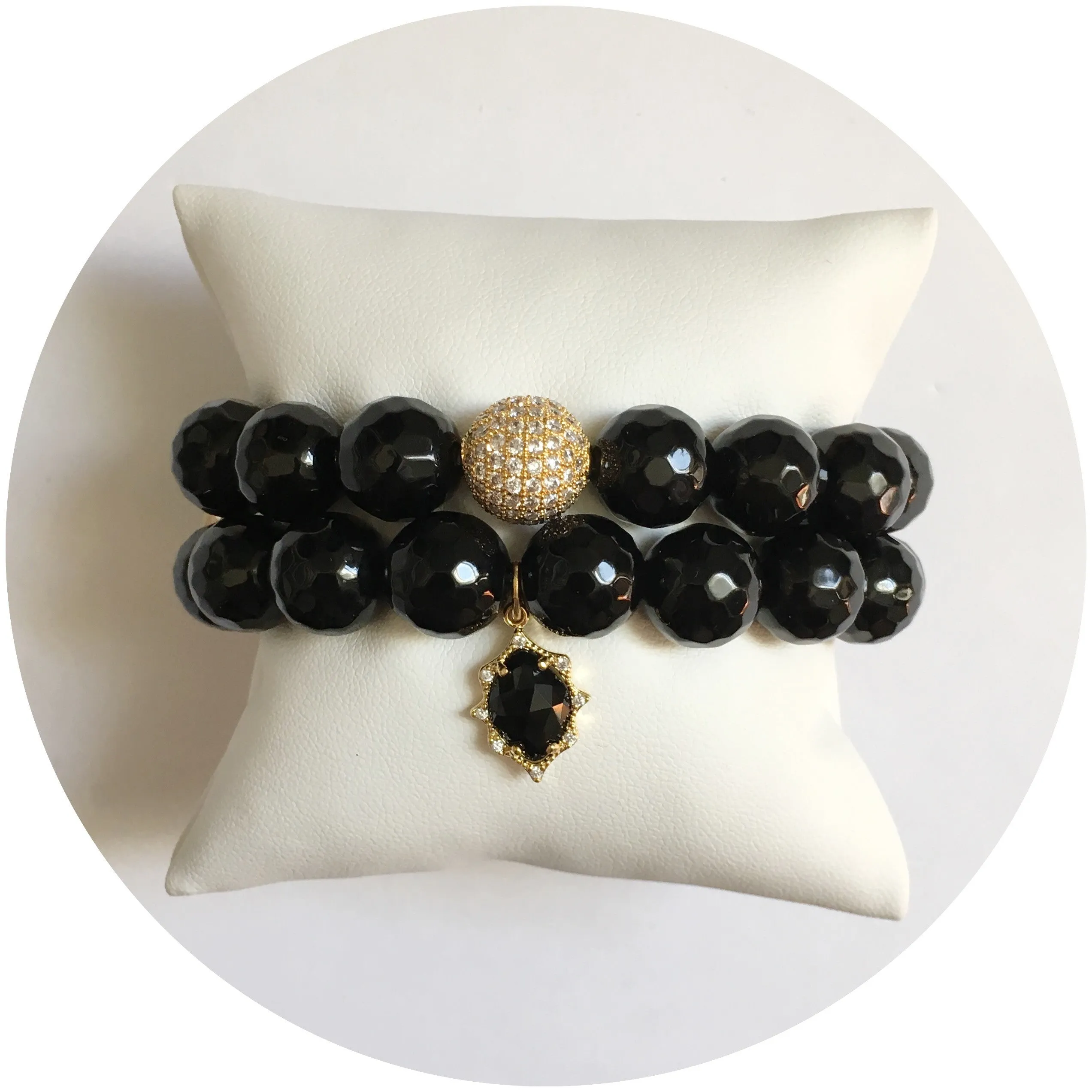 Black Onyx Gold Tone Color Stax