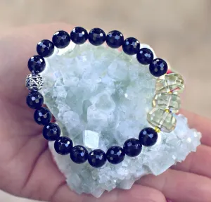 Black onyx with Lemon Quartz Genuine Crystal Bracelet