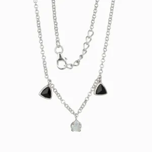 Black Tourmaline & Rainbow Moonstone Anklet
