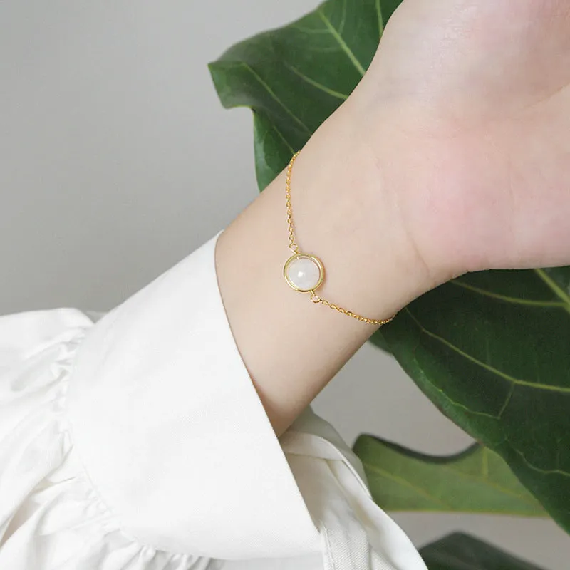 Boho Moonstone Aquamarine Bracelet Chain
