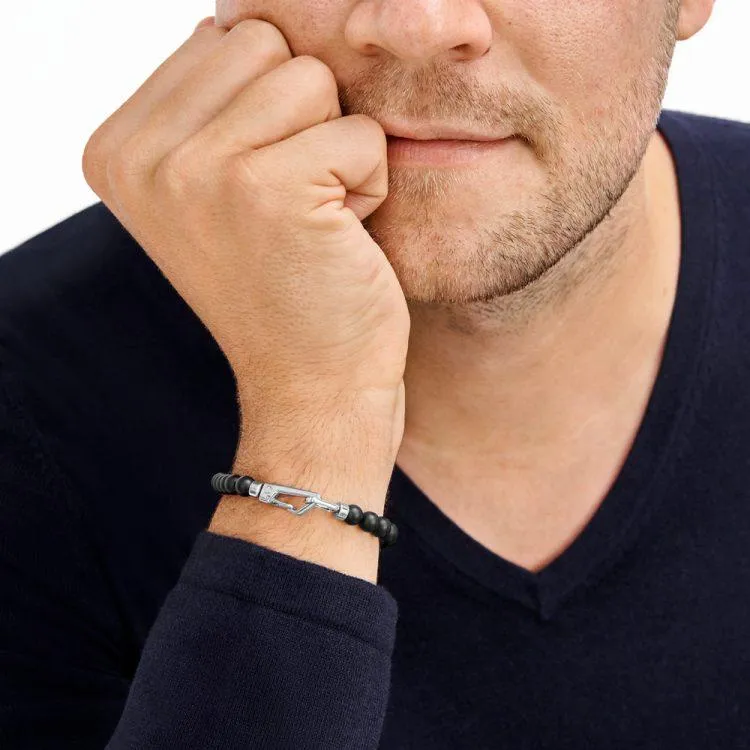 Bracelet homme Wrap Me en perle d'onyx