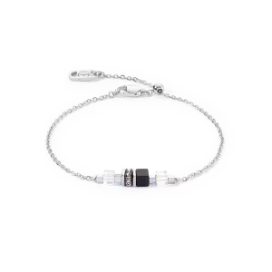 Bracelet Mini Cubes & Chain silver-black