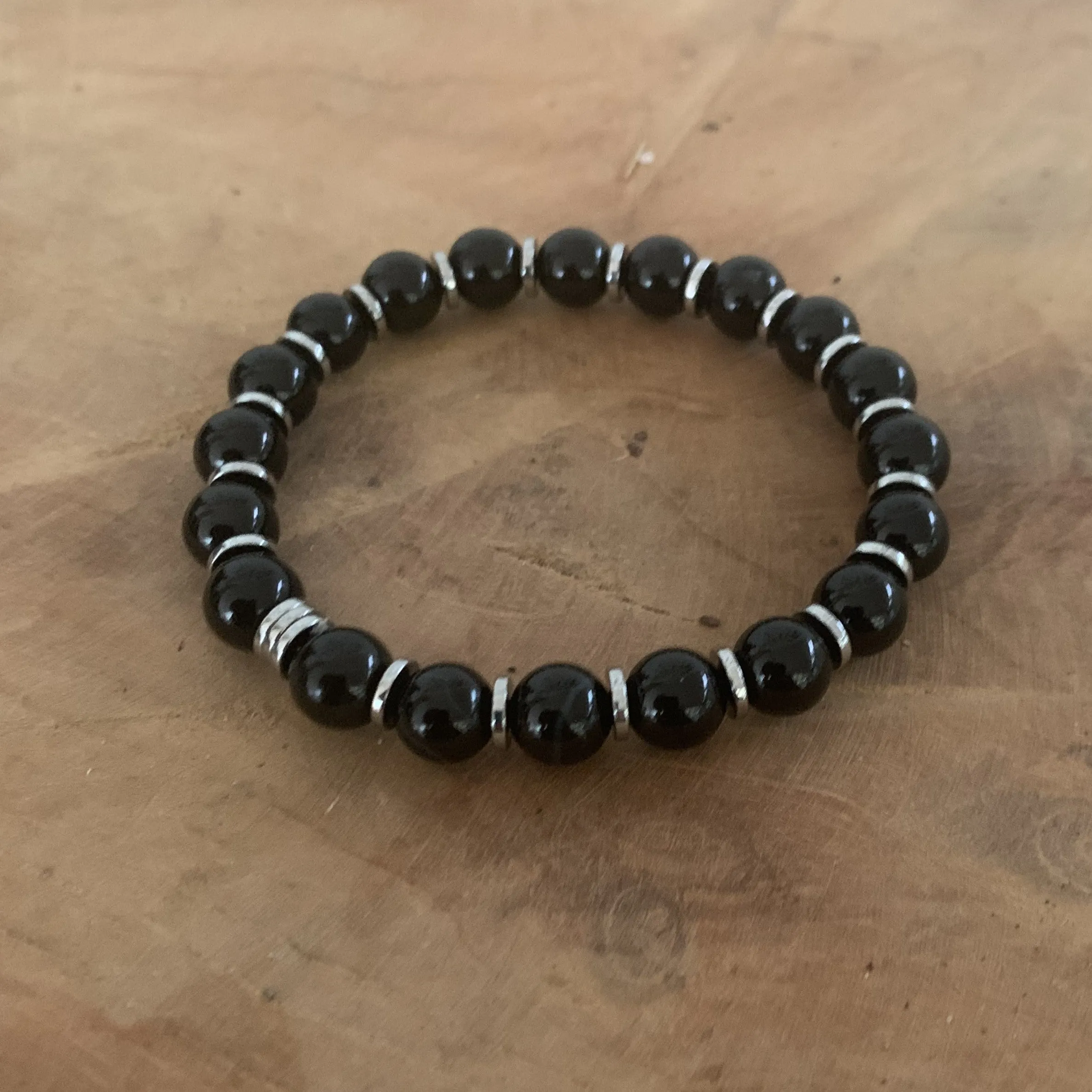 bracelet onyx noir et hématite naturelle pour homme entrepreneur