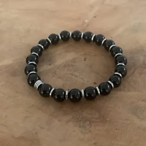 bracelet onyx noir et hématite naturelle pour homme entrepreneur