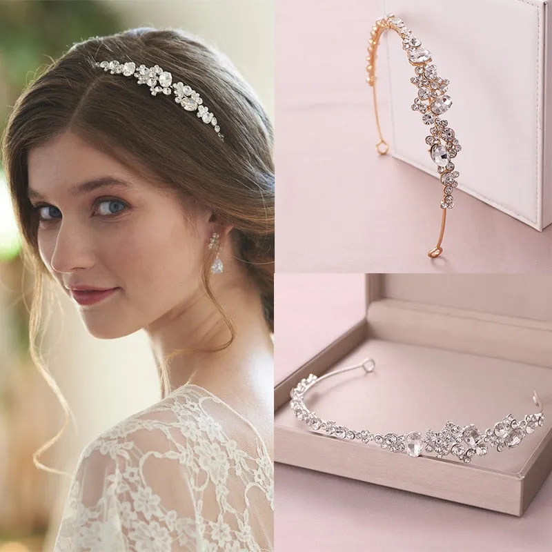 Bridal Headband Delicate Rhinestone Crystal-Jewelry Wedding Hair Accessory