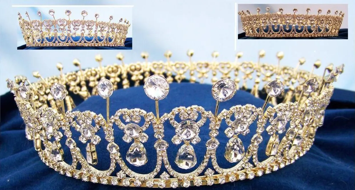 Cambridge Lover's Knot Crown Replica - All Clear Stones - Gold