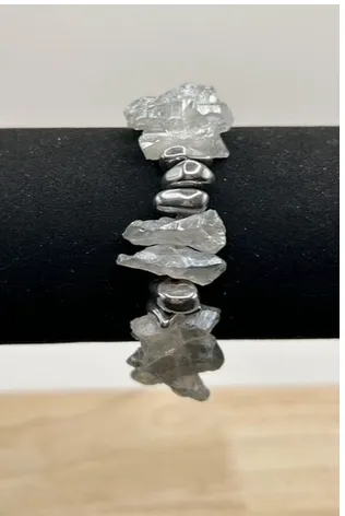 Crystal Quartz Bracelet with Hematite Bracelet