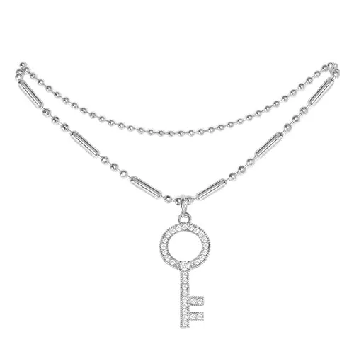 Cubic Zirconia Key Pendant Anklet