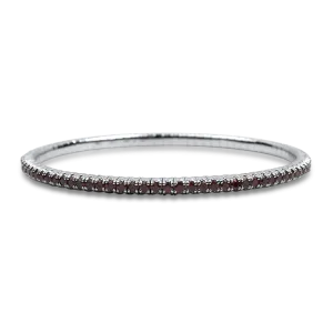 David Weisz 18k White Gold Ruby Stretch Bracelet