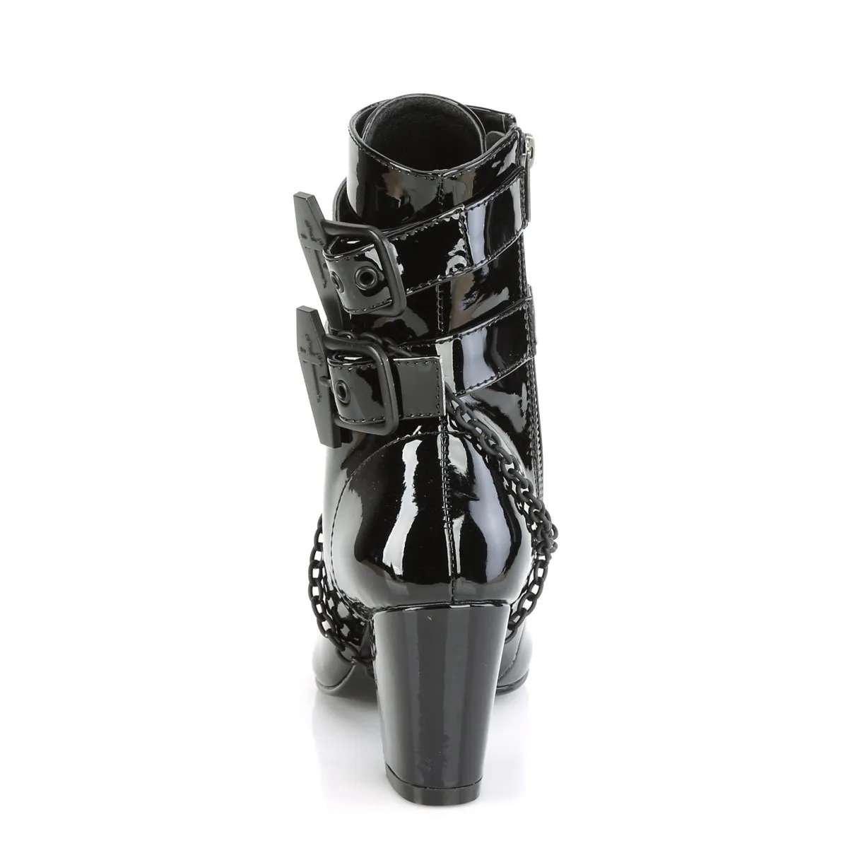 Demonia VIVIKA-128 | Black Patent Leather Ankle Boots
