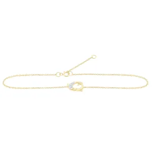 Diamond Two Dolphin Anklet Bracelet Ankle 10k Yellow Gold 9"