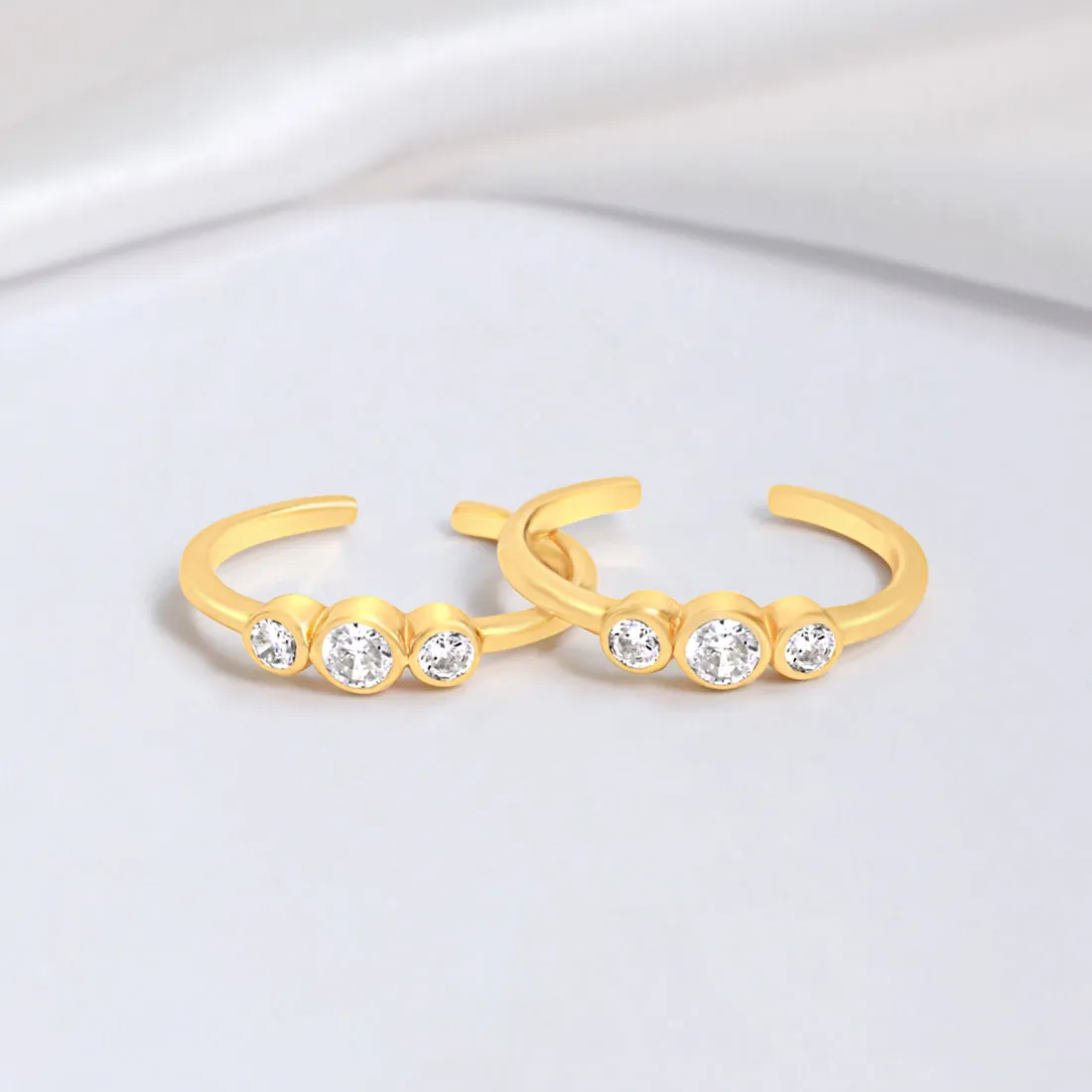 Dreamy Wishbone Silver Adjustable 925 Silver Gold plated Toe Ring