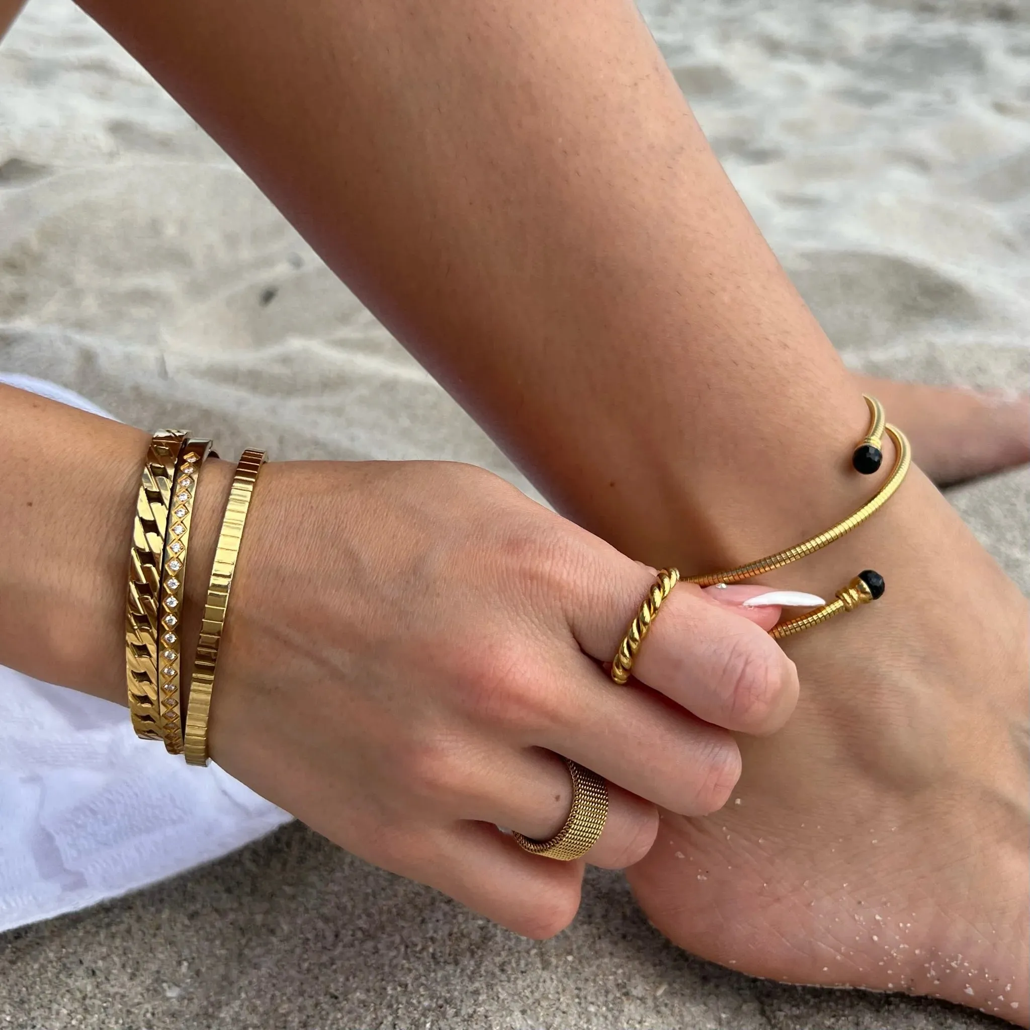 Ellie Vail Jamelia Coil Wrap Gold Bracelet / Anklet