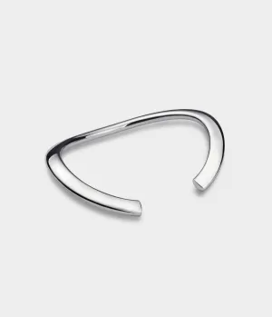Ellipse Bangle in Silver, Size Medium