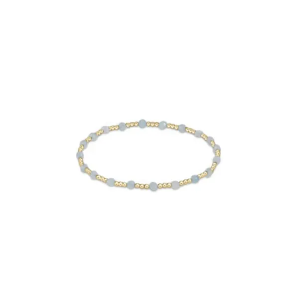 Enewton Gemstone Gold Sincerity Pattern 3mm Bead Bracelet in Aquamarine