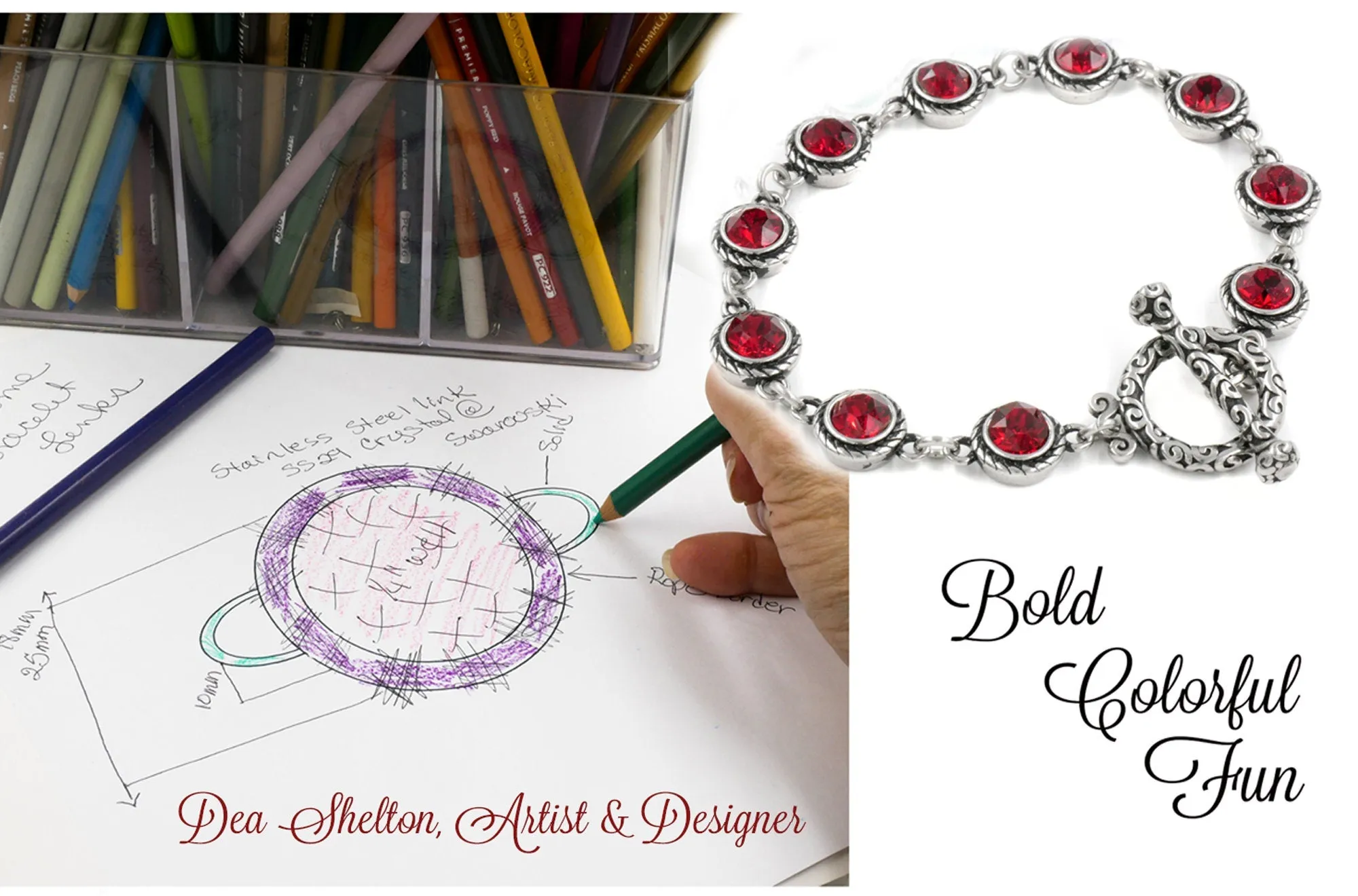 Engraved Crystal Bracelet, Southwest Sunset