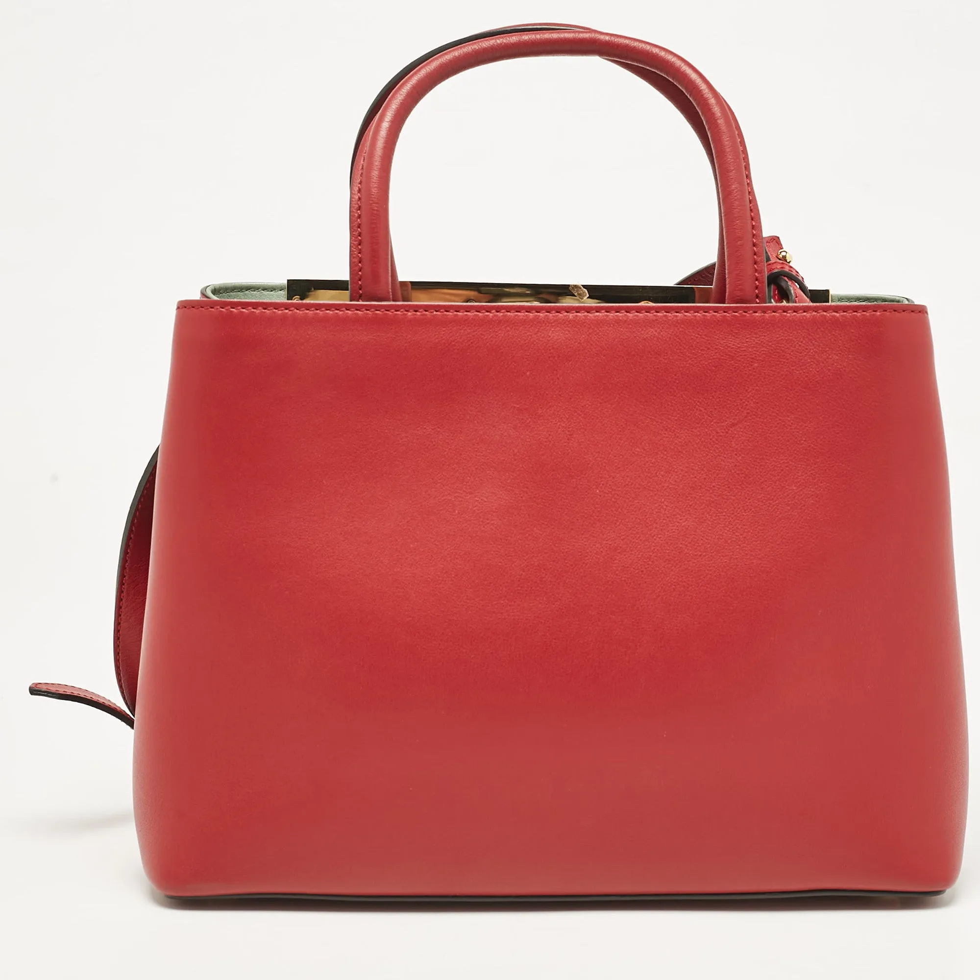 Fendi Red Leather Petite Sac 2Jours Tote