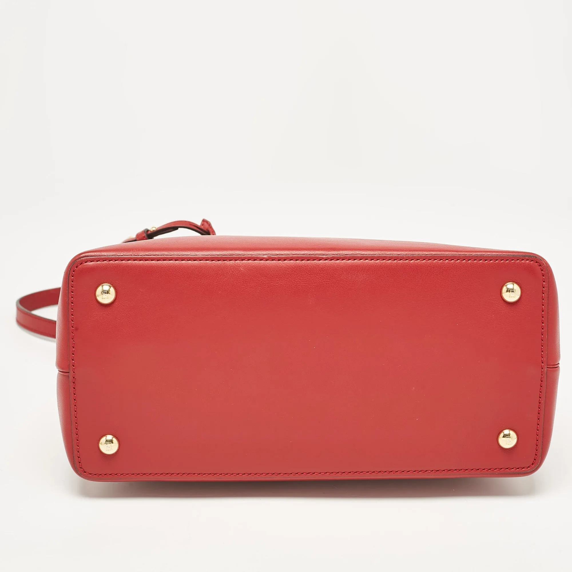Fendi Red Leather Petite Sac 2Jours Tote
