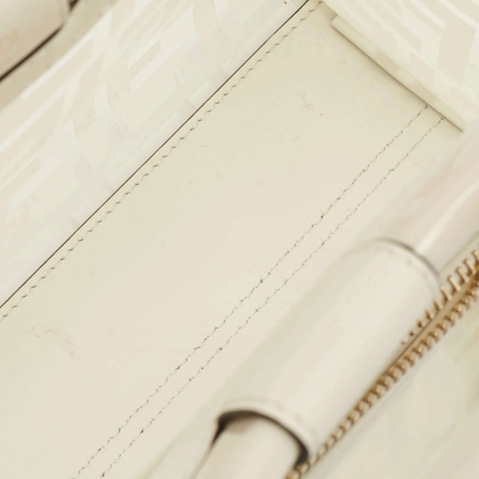 Fendi Transparent/off White Zucca Pvc And Leather Small Runaway Shopper Tote