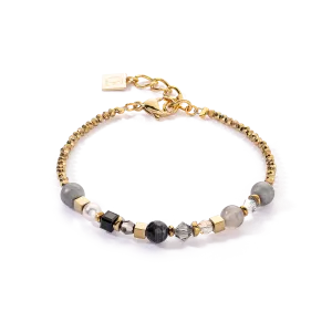 Festive Spheres bracelet gold-graphite