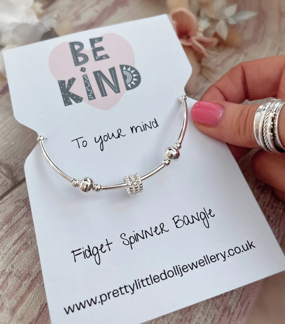 Fidget Spinner Bangle - For Stress, Worry & Anxiety with moving circles to fidget with