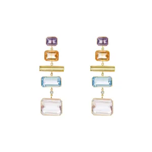 Five Drop Deconstructed Rainbow Editorial Earrings