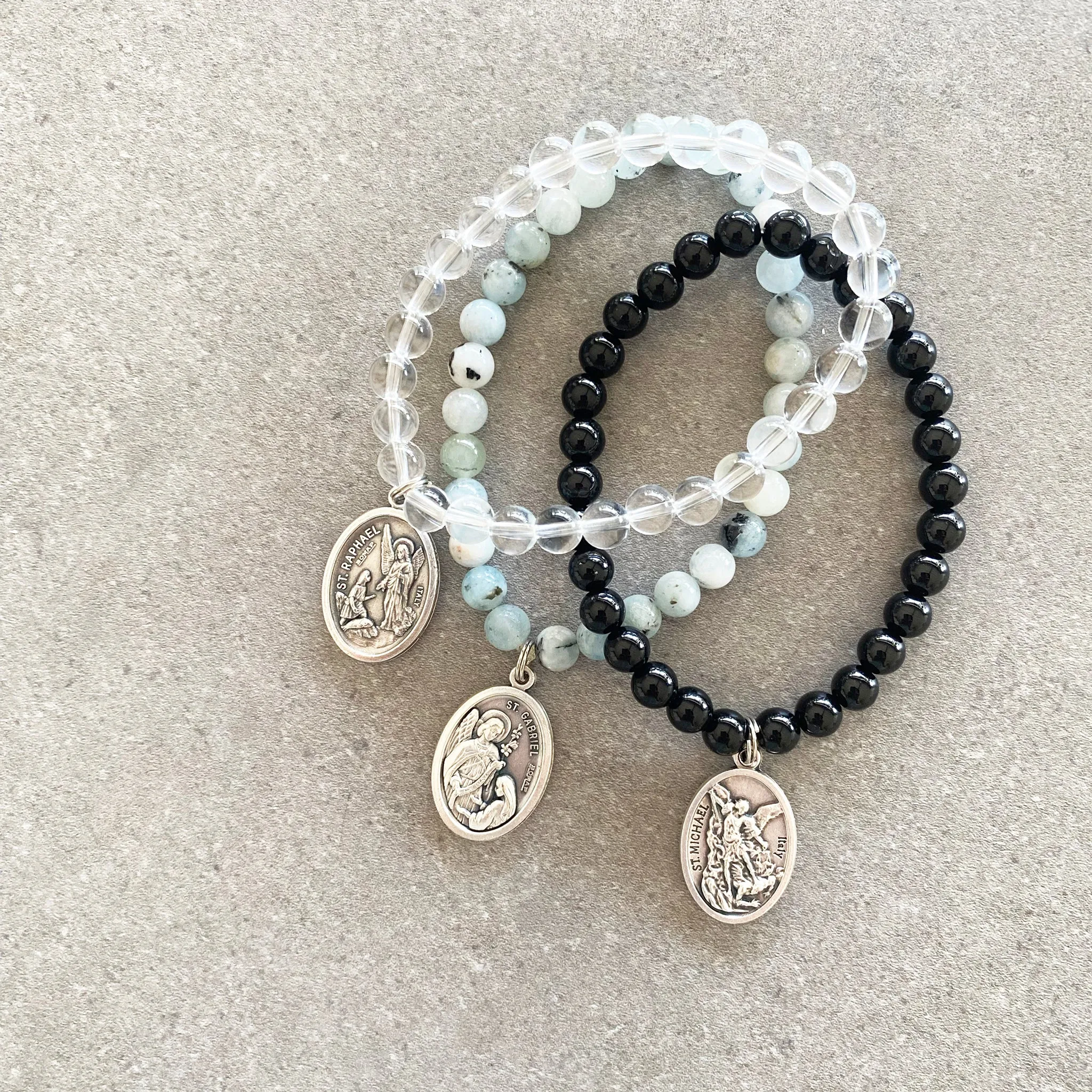 Gemstone Saint Bracelet - Aquamarine