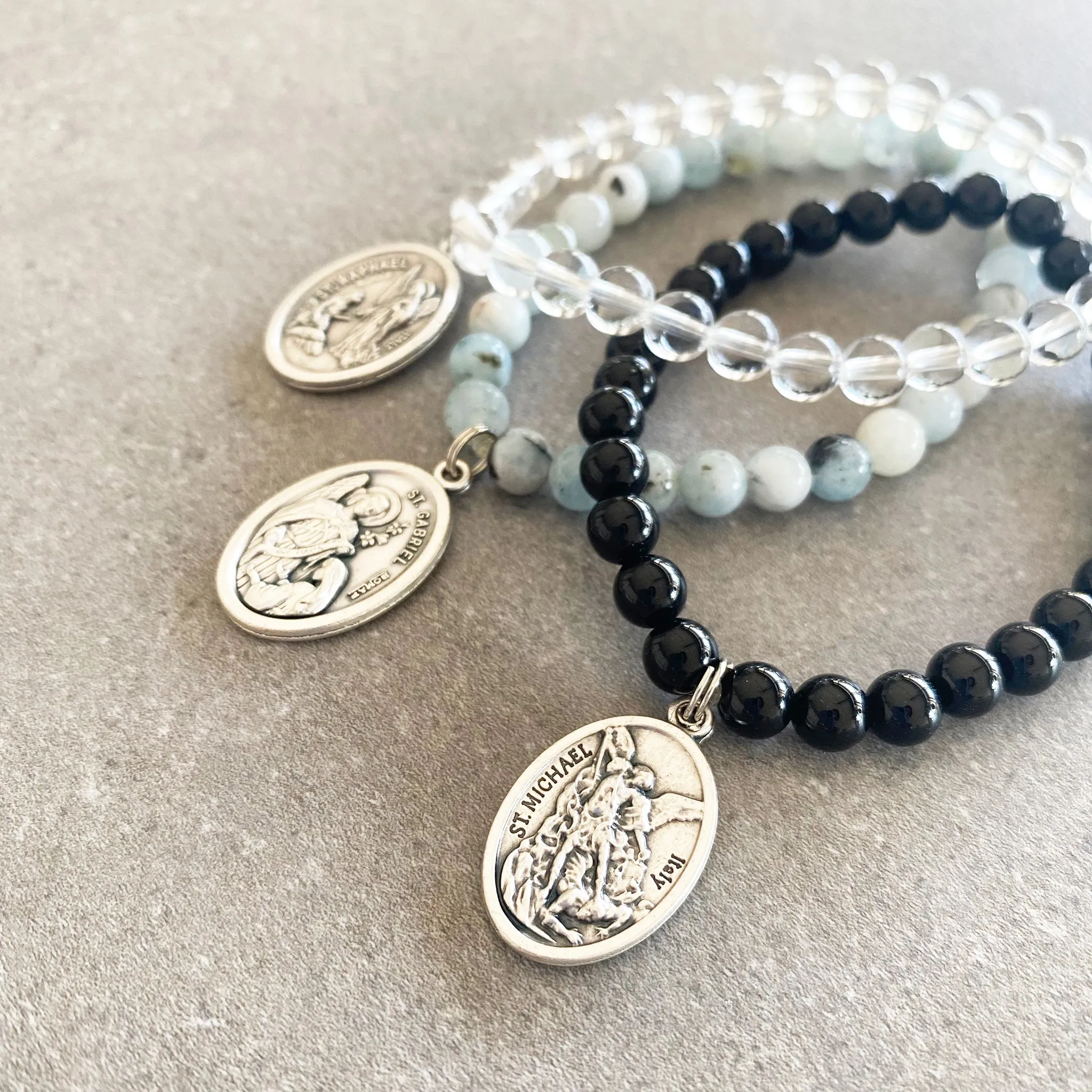 Gemstone Saint Bracelet - Aquamarine