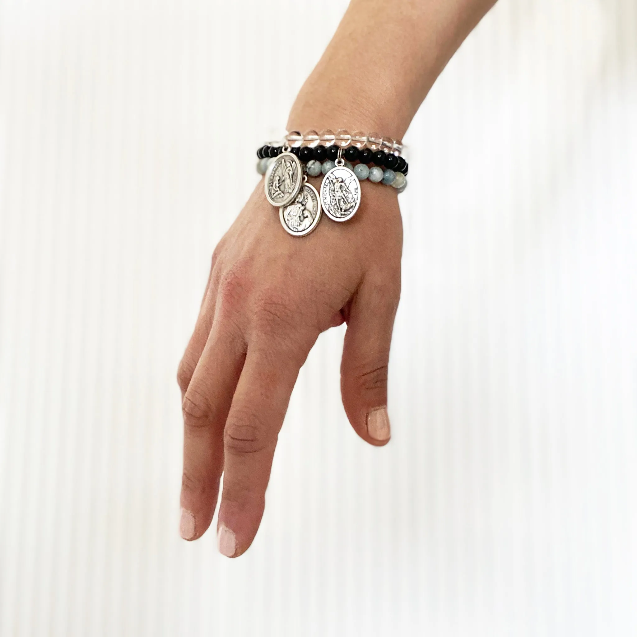 Gemstone Saint Bracelet - Aquamarine