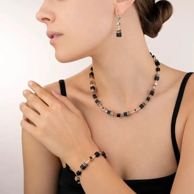 GeoCUBE® Onyx Black-Rose Gold Bracelet 4018/30-1300