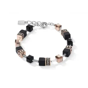 GeoCUBE® Onyx Black-Rose Gold Bracelet 4018/30-1300