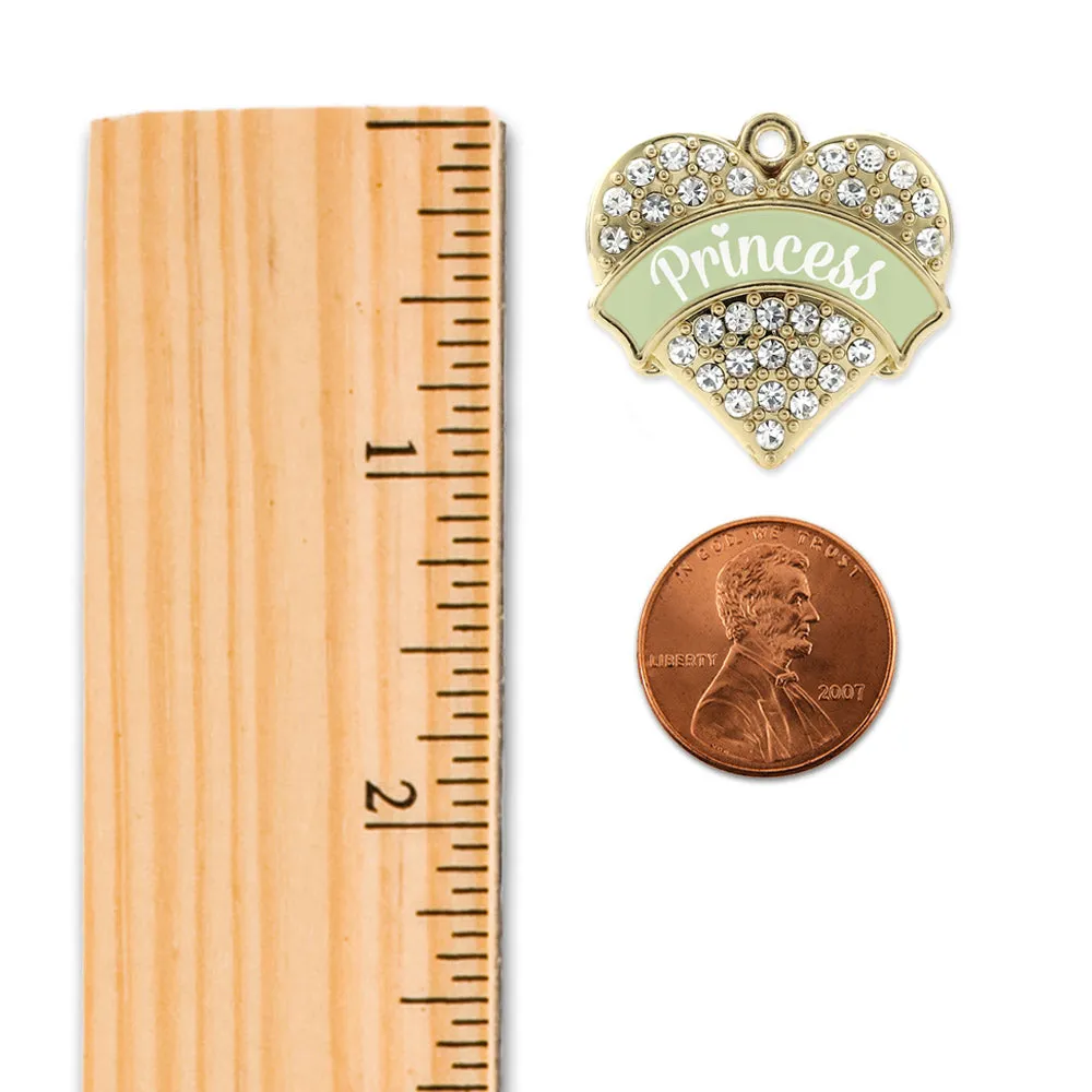 Gold Princess - Peridot Pave Heart Charm Snowman Ornament