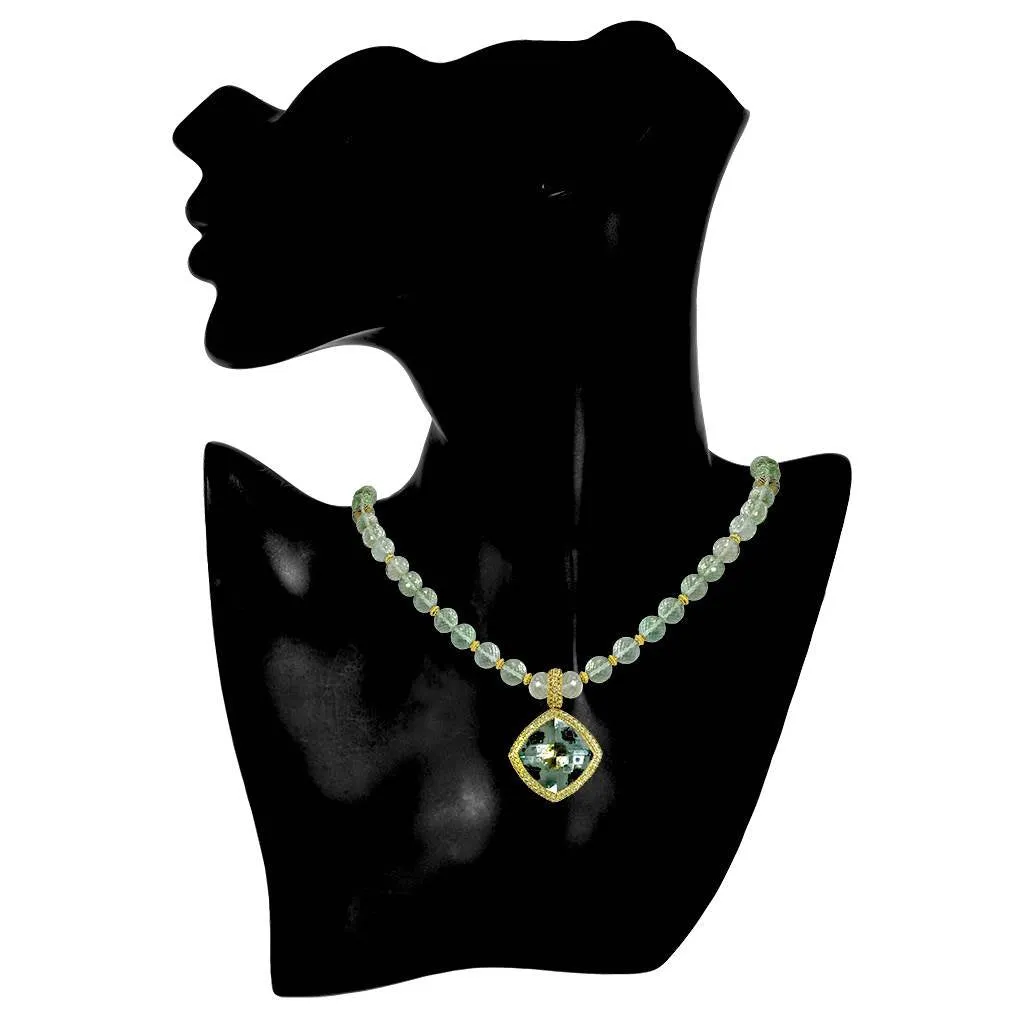 Gold Royal Pendant/Necklace with Amethyst & Peridot