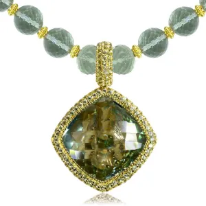Gold Royal Pendant/Necklace with Amethyst & Peridot