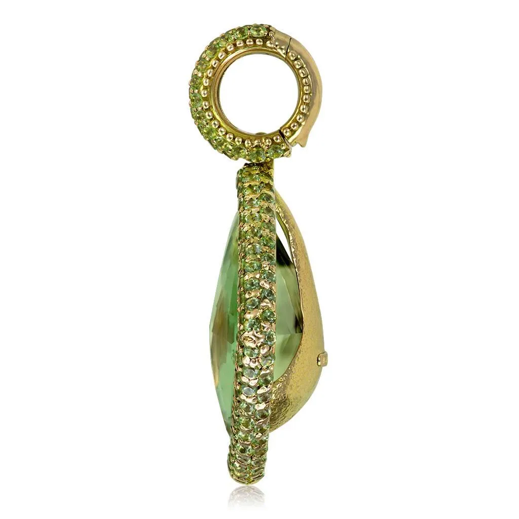 Gold Royal Pendant/Necklace with Amethyst & Peridot